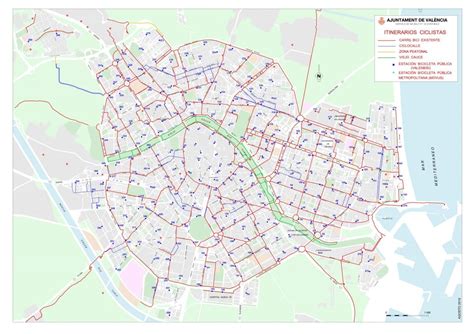 mapa carril bici valencia|Plano de carril bici en Valencia